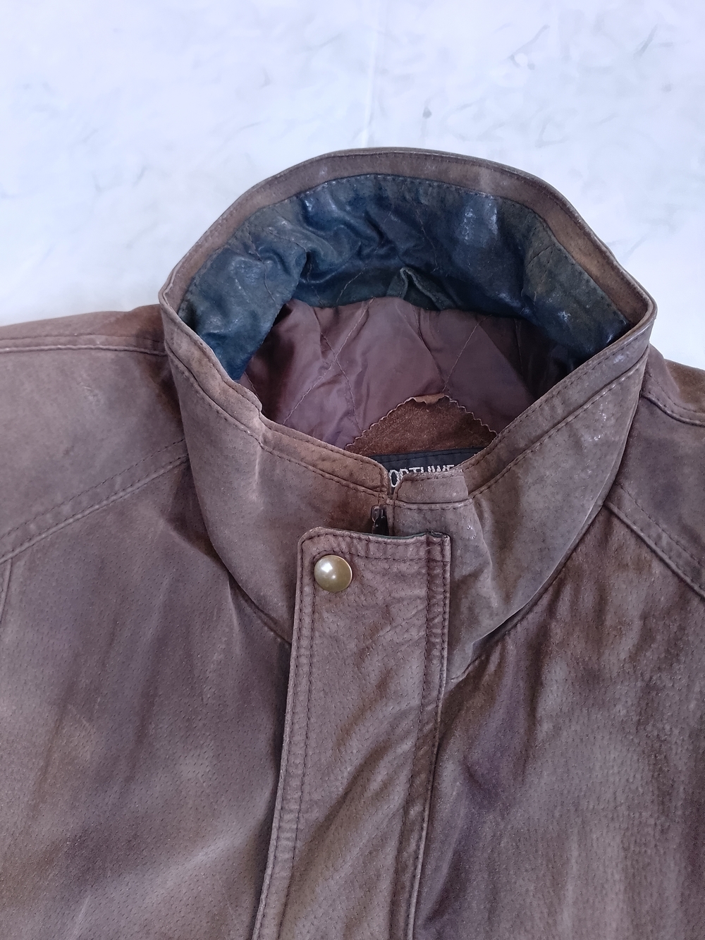 Vintage NORTHWEST TERRITORY Brown Suede Bomber Jacket - Picture 11 of 14